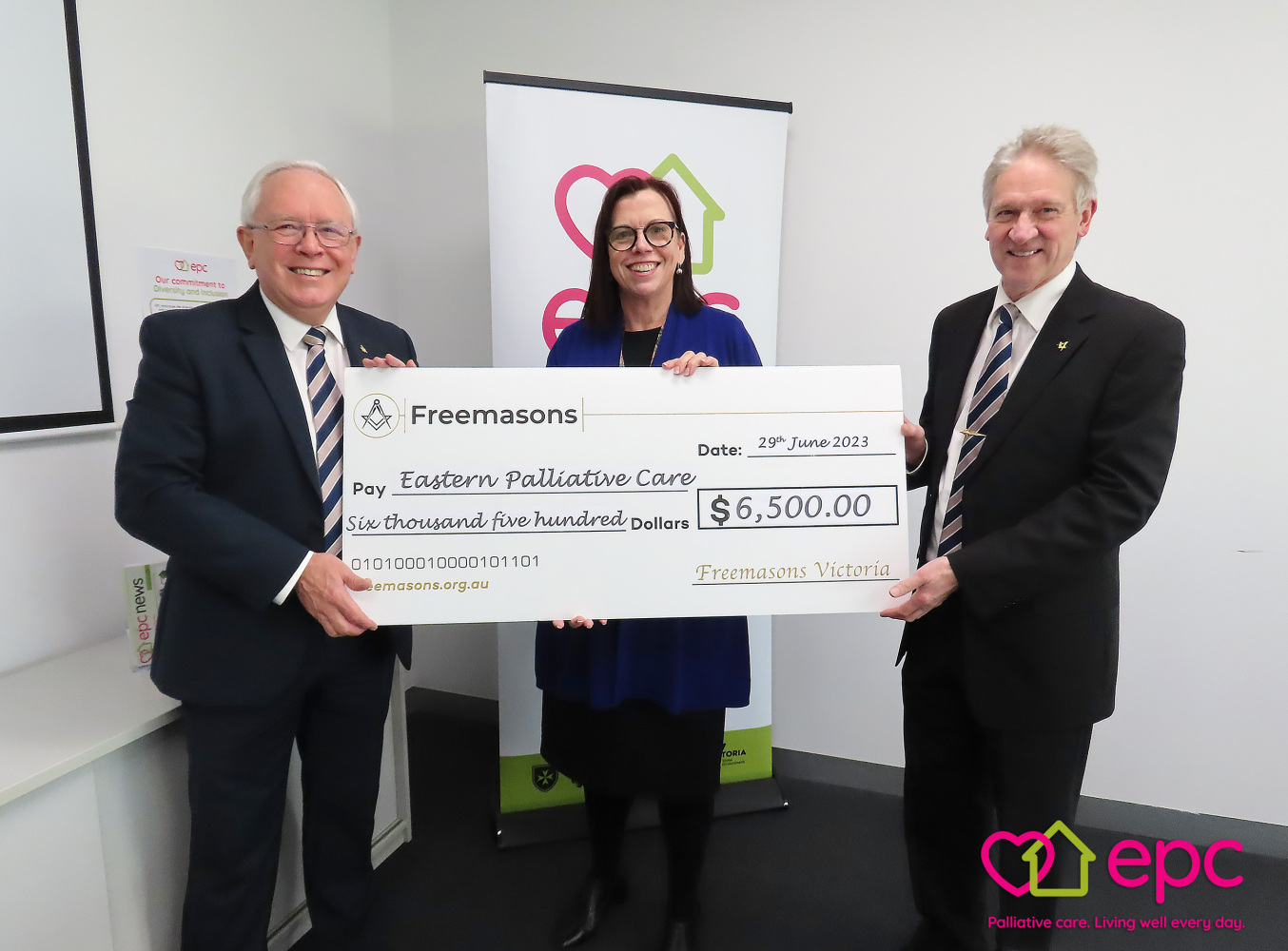 Generous Donation from Freemasons Lodge of Quest, Ringwood